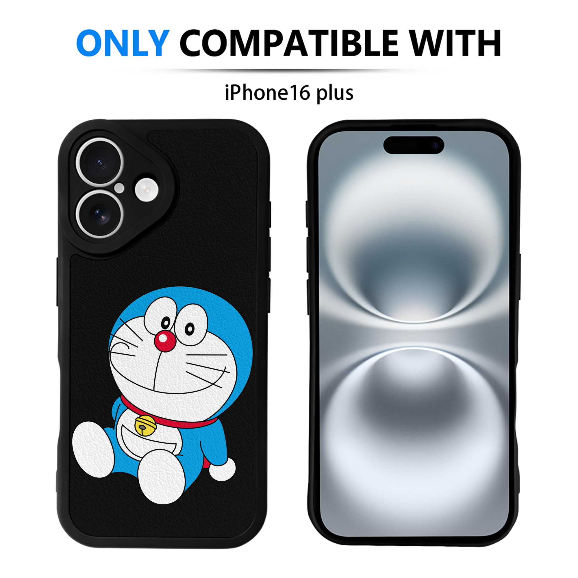 （画像用） ドラえもん Doraemon 【iPhone 16シリーズ対応】シリコンスマホケース（レザー調） 材質：シリコン